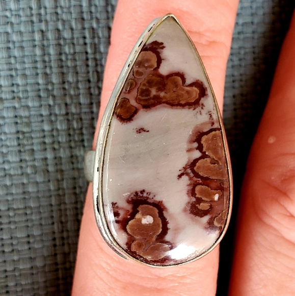 New Spot Jasper 925 Silver Ring. Size 8.25 - Picture 6 of 10